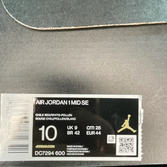 Air Jordan 1 Mid SE Mens Size 10 Basketball Sneakers Chili Red Shoes - Picture 12 of 12